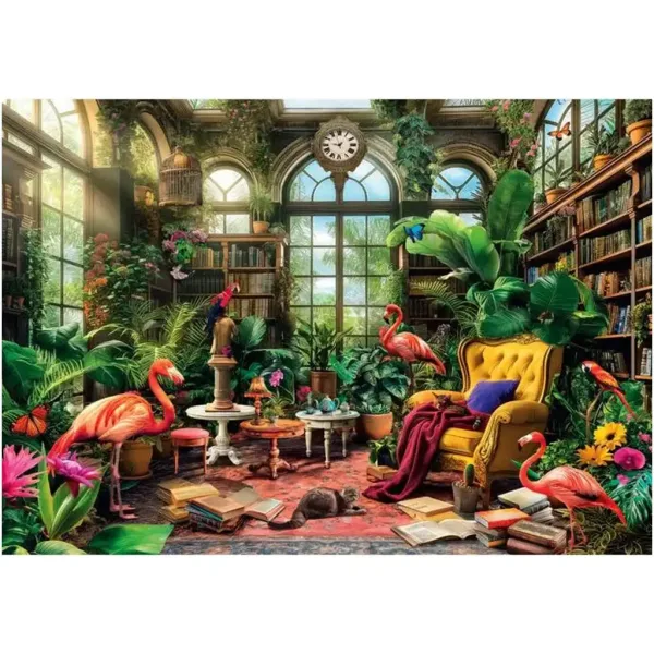 Puzzle 1000 de piese HQC Biblioteca de seră - Clementoni imaginea 2
