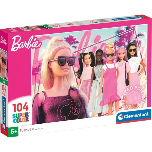 Puzzle Barbie la modă 104 piese Supercolor - Clementoni imaginea 1