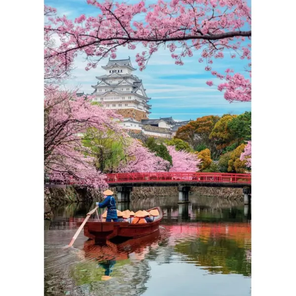 Puzzle HQC de 1000 de piese cu Castelul Himeji primăvara - Clementoni imaginea 2