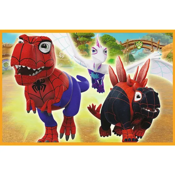Puzzle Spidey și dinozaurii 2x24 piese - Trefl imaginea 2