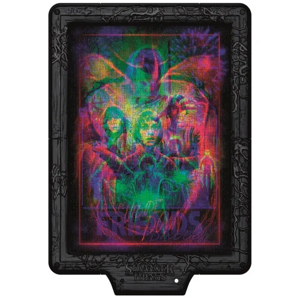 Puzzle Stranger Things cu 520 de piese, cu ramă și iluminare LED RGB – Clementoni imaginea 2