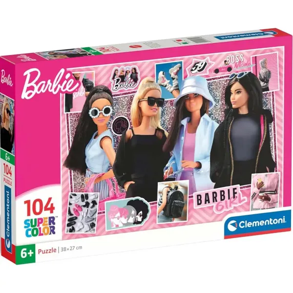 Puzzle Supercolor cu 104 piese - Barbie la modă - Clementoni imaginea 1