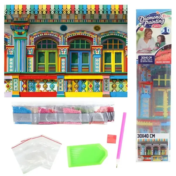 Puzzle cu diamante: Culorile Americii de Sud set de pictură cu diamante 30x40cm imaginea 2