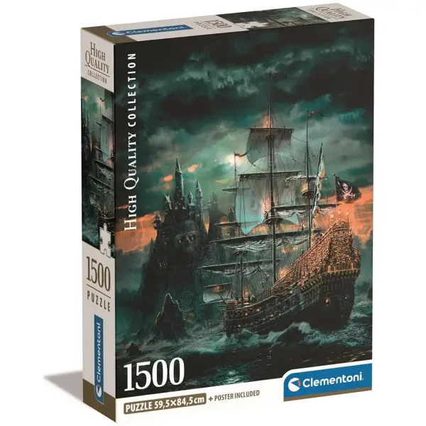 Puzzle cu tematică de corabie pirat, 1500 piese, HQC, 59,5x84,5cm - Clementoni imaginea 1