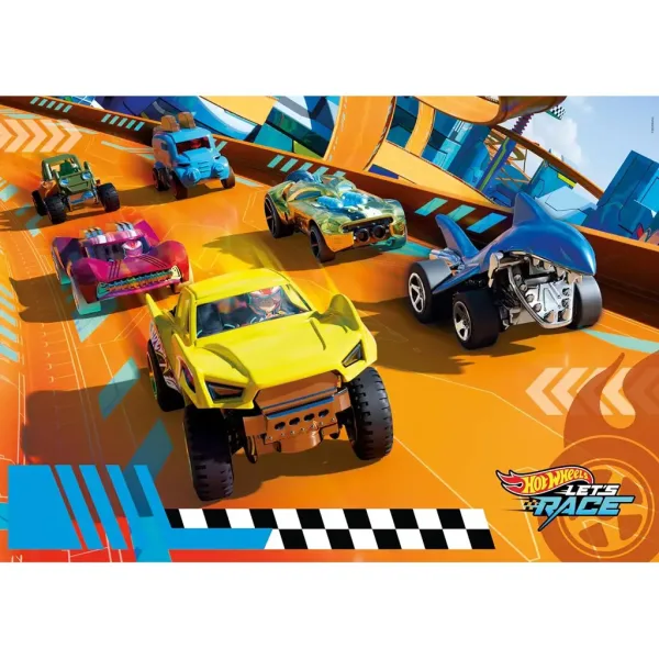 Puzzle maxi supercolor 104 de piese - Clementoni pentru concursul Hot Wheels imaginea 2