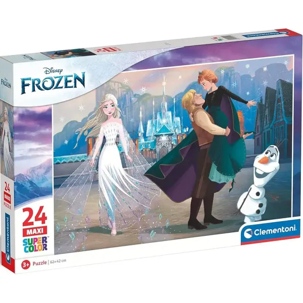 Puzzle maxi supercolor 24 piese Frozen - Clementoni imaginea 1