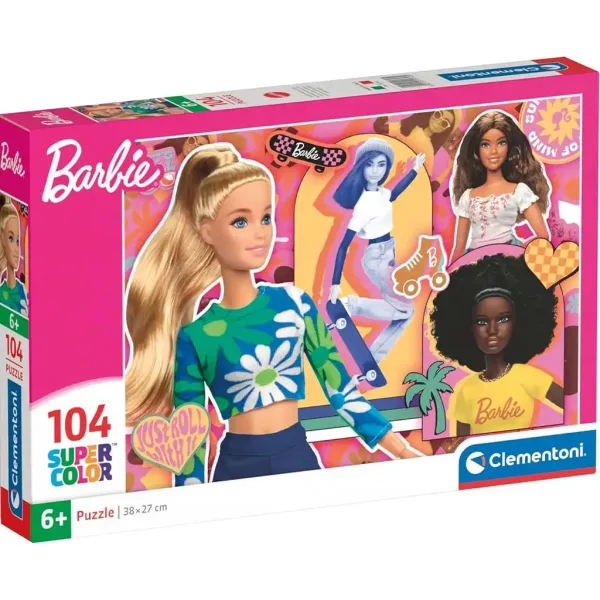 Puzzle minunat cu 104 piese Supercolor Barbie - Clementoni imaginea 1