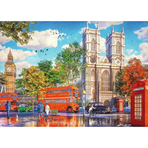 Puzzle premium cu 1000 de piese – Peisaj stradal din Londra – Trefl imaginea 2