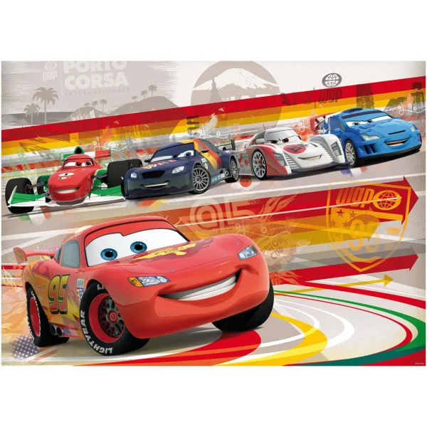Puzzle și carte de colorat „Cars 2 în 1” cu 60 piese, 50x35 cm - Lisciani imaginea 2