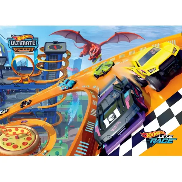 Puzzle supercolor 104 de piese Hot Wheels - Clementoni imaginea 2