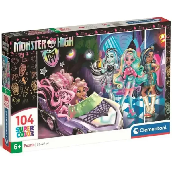 Puzzle supercolor Monster High 2 104 piese - Clementoni imaginea 1