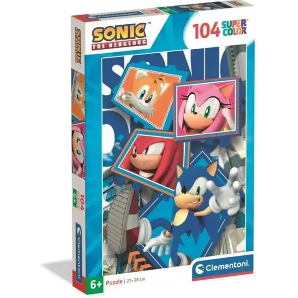 Puzzle supercolor Sonic 104 piese - Clementoni imaginea 1
