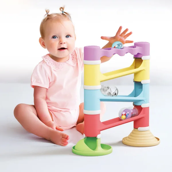 Quercetti: Migoga Tower Eco set de joc cu pistă de bile, 17 piese imaginea 4
