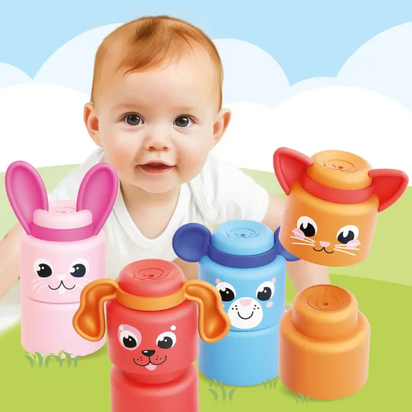 Quercetti: Momy Soft animale fericite set de 12 blocuri de construcție moi imaginea 3
