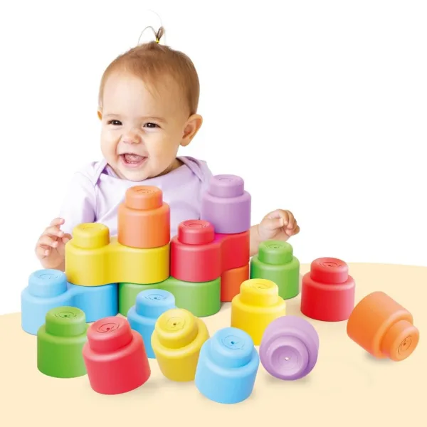 Quercetti: Set de cuburi de construcție moi Momy Soft, 28 piese imaginea 3