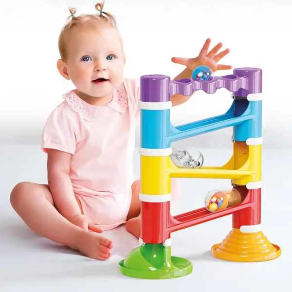 Quercetti: Set de joc pistă de bile Migoga Tower cu 17 piese imaginea 3
