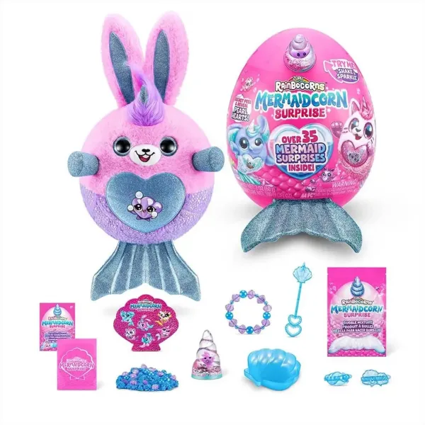 Rainbocorns: Mermaidcorn S5 Ouă surpriză cu figurină de pluș sirenicorn în mai multe variante 1buc imaginea 4