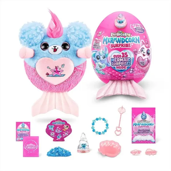 Rainbocorns: Mermaidcorn S5 Ouă surpriză cu figurină de pluș sirenicorn în mai multe variante 1buc imaginea 5