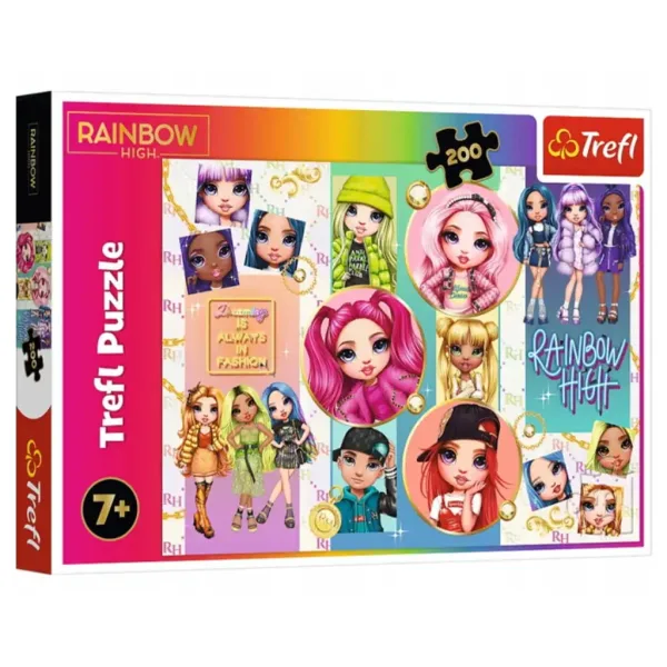 Rainbow High: Prietenie colorată puzzle de 200 piese - Trefl imaginea 1