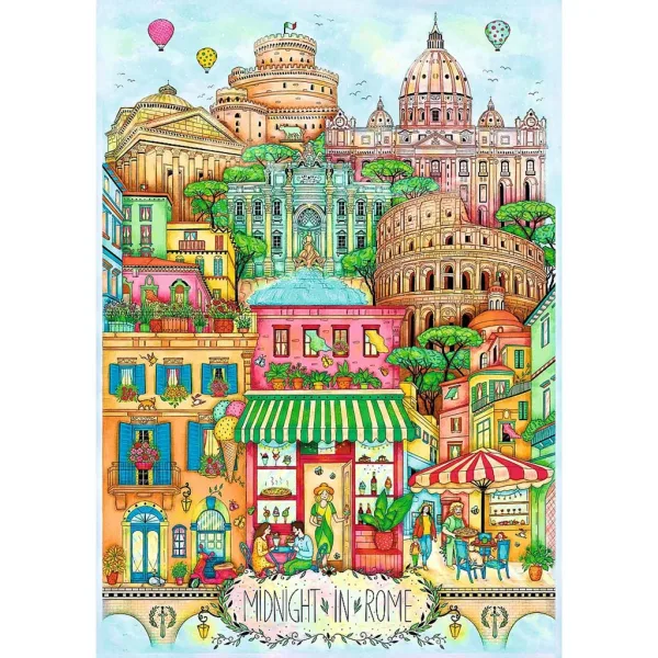 Roma la miezul nopții puzzle premium plus quality 1000 piese - Trefl imaginea 2