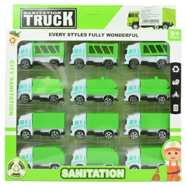 Sanitation Truck: Set camion de colectare a deșeurilor, 12 piese, 1/64 imaginea 5