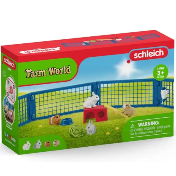 Schleich: Farm World - Set de joacă pentru iepuri și porcușori de Guineea imaginea 1