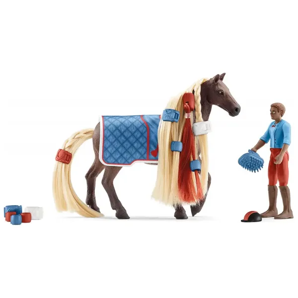 Schleich Horse Club: Frumusețile Sofiei - Set de început cu Leo și calul Rocky cu coamă pieptănabilă (42586) imaginea 3