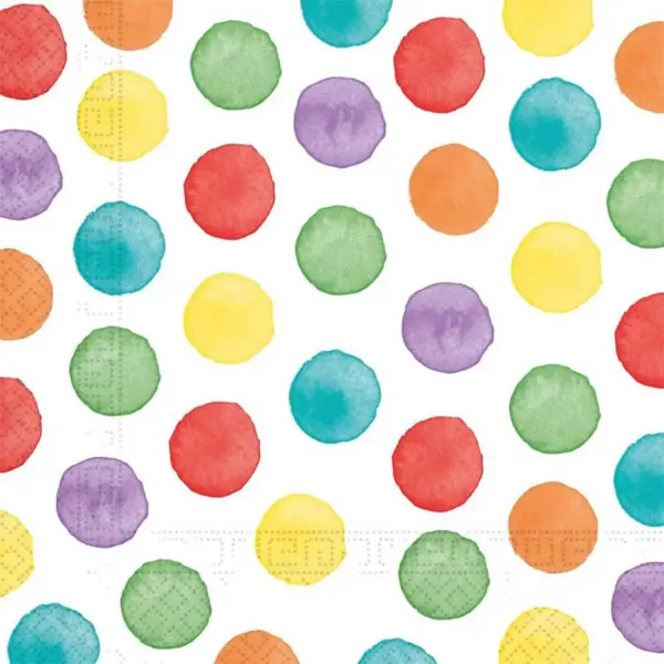Șervețel de hârtie cu buline colorate – 2 straturi, 33x33 cm, set de 20 bucăți imaginea 1
