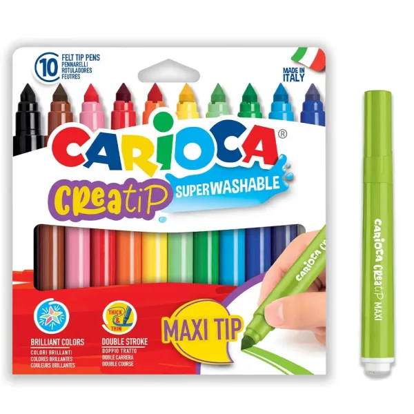 Set de 10 markere maxi Creatip - Carioca imaginea 1