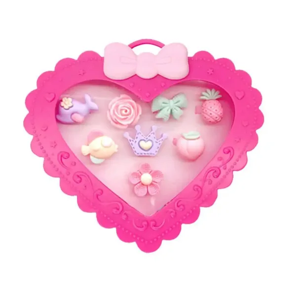 Set de inele in cutie in forma de inima, 8 bucati, disponibile in mai multe variante. imaginea 3