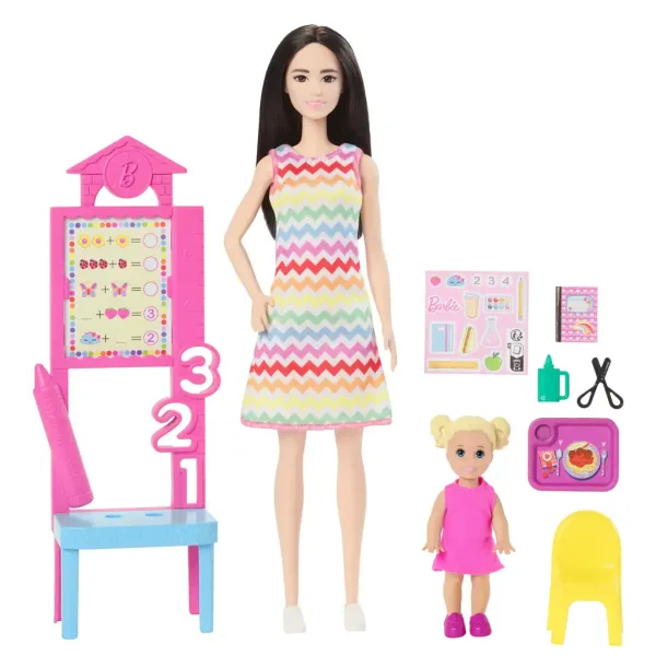 Set de joacă Barbie profesoară cu păpușă carieră și copil cu păr blond - Mattel imaginea 2