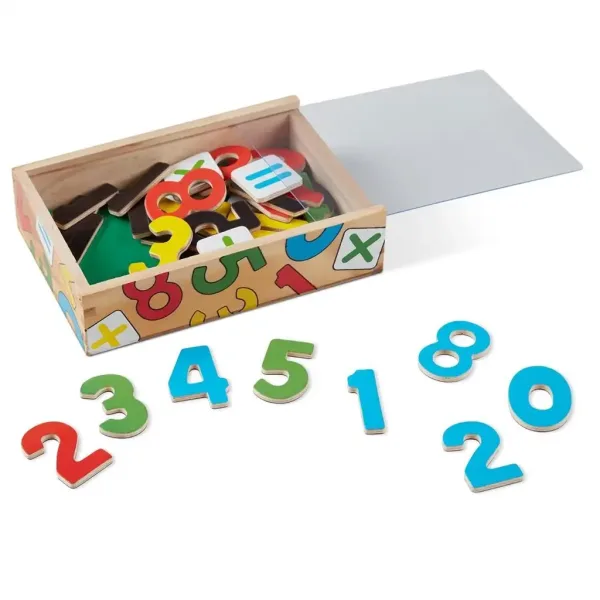 Set de joc educativ cu numere magnetice din lemn în cutie de depozitare - Melissa & Doug imaginea 2