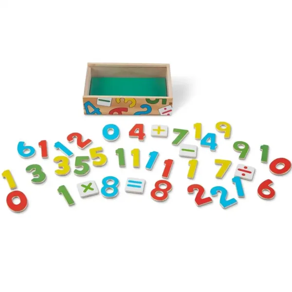 Set de joc educativ cu numere magnetice din lemn în cutie de depozitare - Melissa & Doug imaginea 3