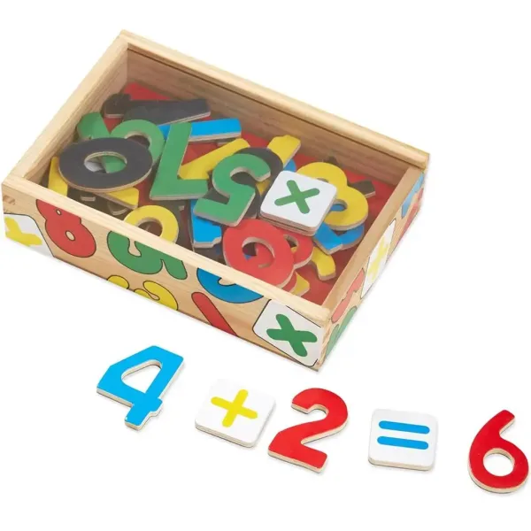 Set de joc educativ cu numere magnetice din lemn în cutie de depozitare - Melissa & Doug imaginea 4