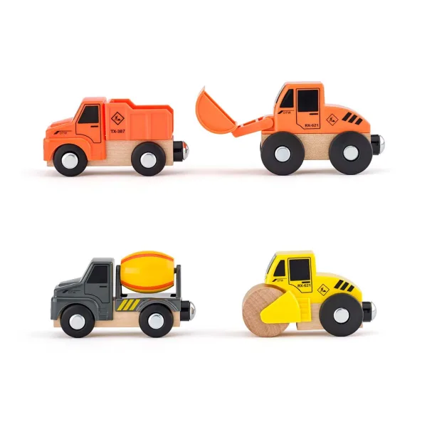 Set de jucării cu vehicule de construcții, 12 piese - Woodyland imaginea 2