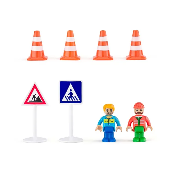 Set de jucării cu vehicule de construcții, 12 piese - Woodyland imaginea 3