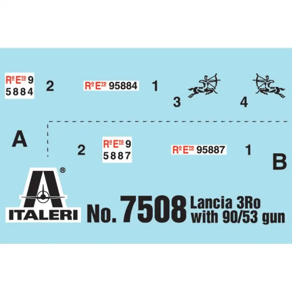 Set de machete Italeri 1/72 Autocannone 3RO cu tun antiaerian și 8 figurine. imaginea 2