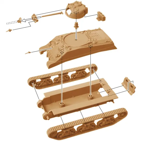 Set de machete Italeri 1/72 M4A2 Sherman III, 2 bucăți imaginea 4