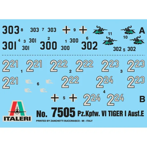 Set de machete Italeri 1/72 Pz. Kpfw. VI Tiger I Ausf. E Tigris tank, 2 bucăți imaginea 2