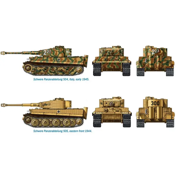 Set de machete Italeri 1/72 Pz. Kpfw. VI Tiger I Ausf. E Tigris tank, 2 bucăți imaginea 3