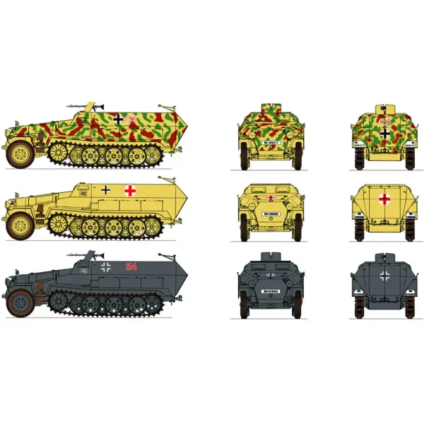 Set de machete Italeri 1/72 Sd. Kfz. 251/1 Ausf. C vehicule blindate semişenilate, 2 bucăți imaginea 3