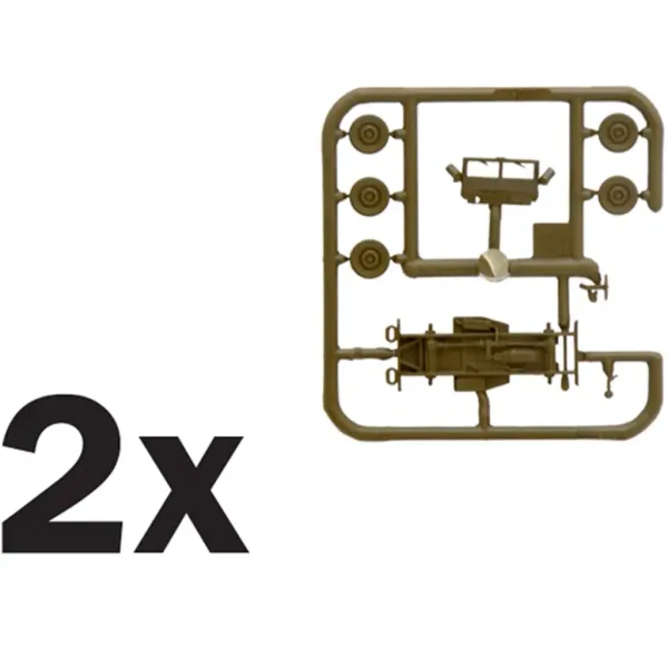 Set de machete Italeri 1/72 Willys Jeep 1/4 ton 4x4 vehicule militare, 2 bucăți imaginea 4