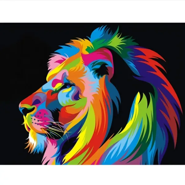 Set de pictură cu diamante: Leu colorat 40x50cm imaginea 1