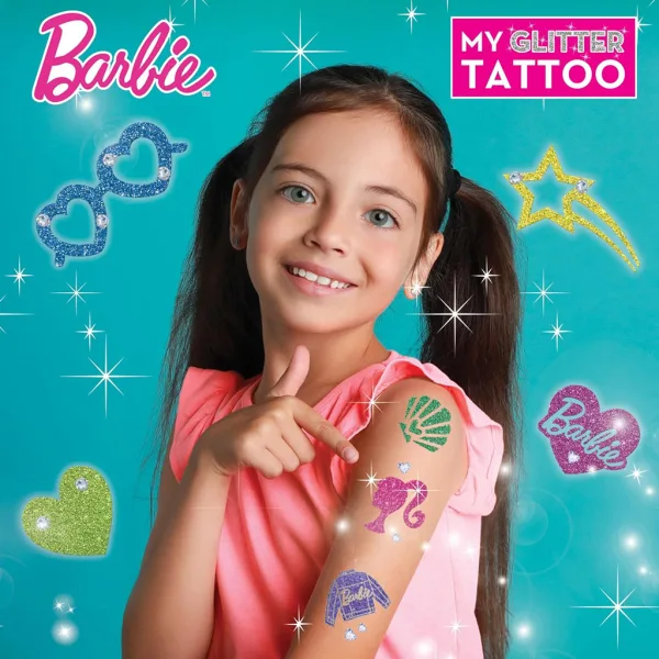 Set de tatuaje cu sclipici Barbie - Lisciani imaginea 3