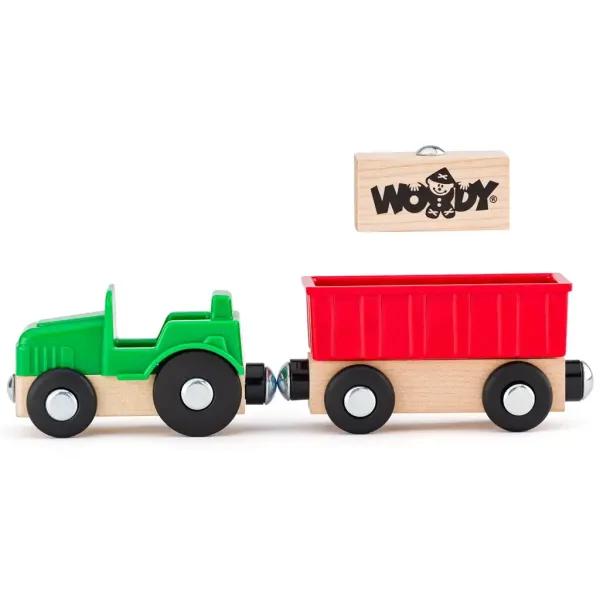 Set de vehicule utilaje 8 bucăți cu figurine - Woodyland imaginea 4