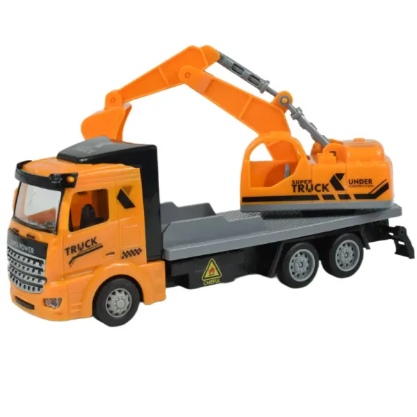 Șofer de camion: Set de 3 camioane de construcții cu roți duble de 19 cm. imaginea 4