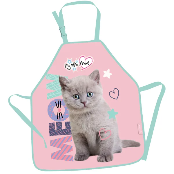 Șorț de pictură cu pisicuța Fluffy Kitty, prietena mea mică imaginea 1
