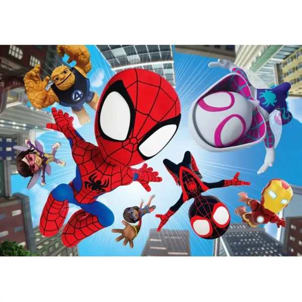 Spidey și prietenii săi uimitori în acțiune puzzle maxi supercolor de 104 piese - Clementoni imaginea 2