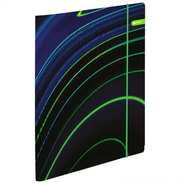 Spirit: Blue Stripes dungi albastre-verzi pe fundal negru ghiozdan, rucsac set de 4 bucăți 41x20x32cm imaginea 3