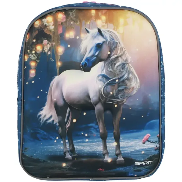 Spirit: Rucsac pentru grădiniță cu model 3D cal alb, dimensiuni 30x25x12cm imaginea 3